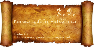 Keresztyén Valéria névjegykártya
